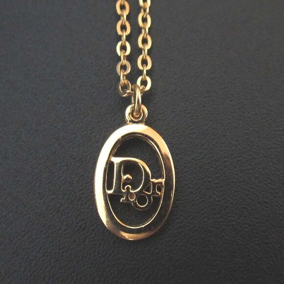 Christian Dior Oval Logo Necklace - Picture 1 of 6
